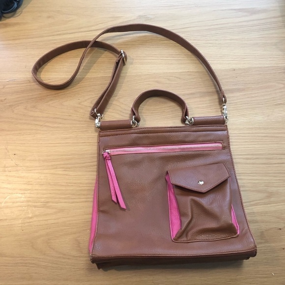 NILA Anthony cognac and pink purse with Handle and strap - Picture 1 of 4